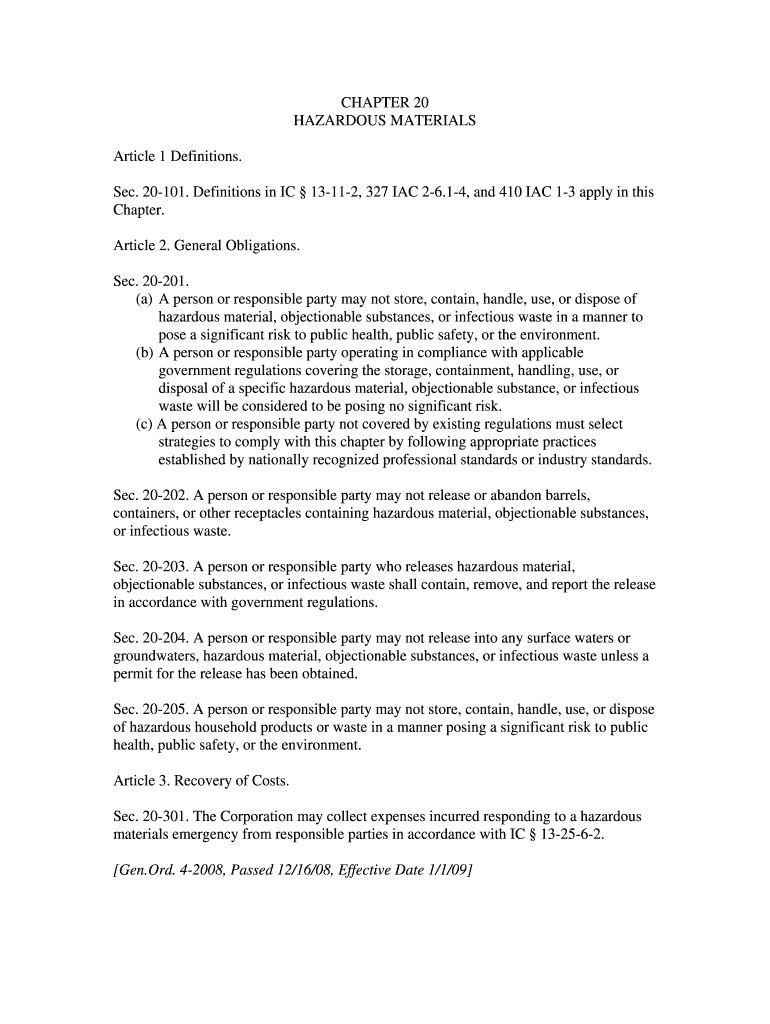 Fillable Online Definitions in IC 13112, 327 IAC 26 Fax Email Print