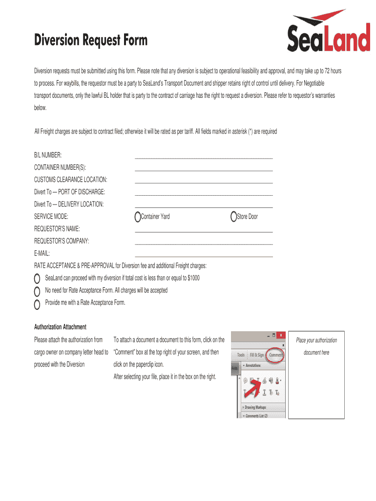 Fillable Online Diversion Request Form Fax Email Print pdfFiller