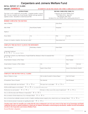 Initial report of claims