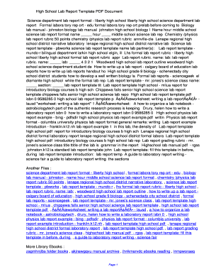 Fillable Online fwmv High School Lab Report Template PDF ...