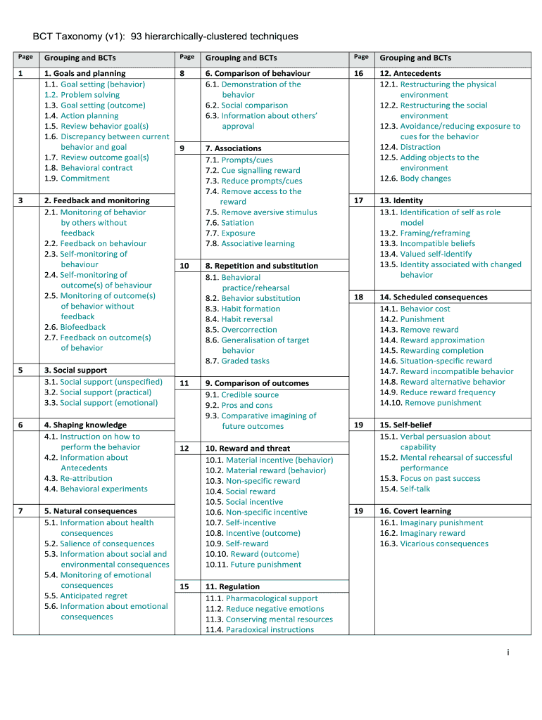 bct taxonomy Preview on Page 1