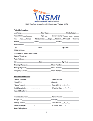 Patient Medical History Form