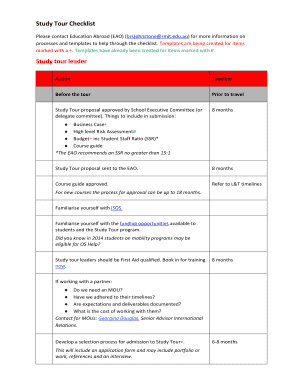 Study Tour Checklist - RMIT University