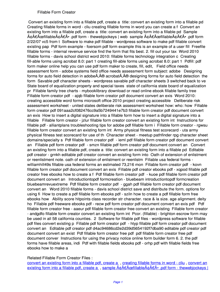 Free Form Creator Online Printable