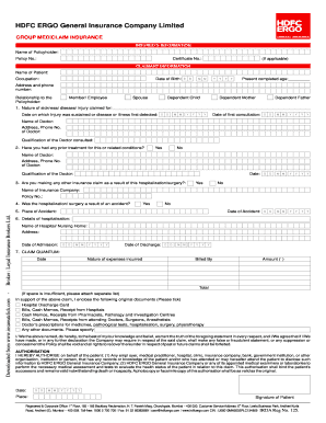Fillable Online Download Hdfc Ergo Group Mediclaim Claim Form Download Fillable Online Download Hdfc Ergo Group Mediclaim Claim Form Download