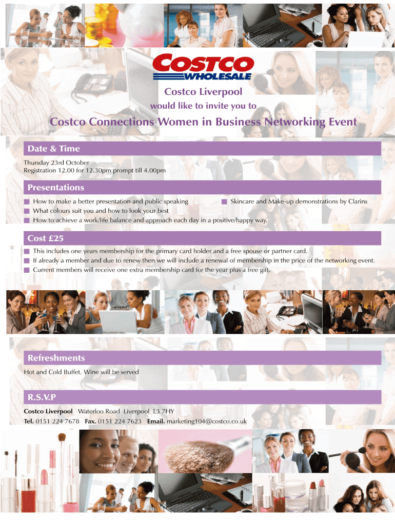 Fillable Online Lynn Clement/Jackie Evans Costco Wholesale 30 Waterloo