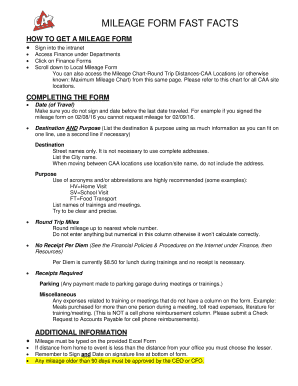 MILEAGE FORM FAST FACTS - caajlh.org