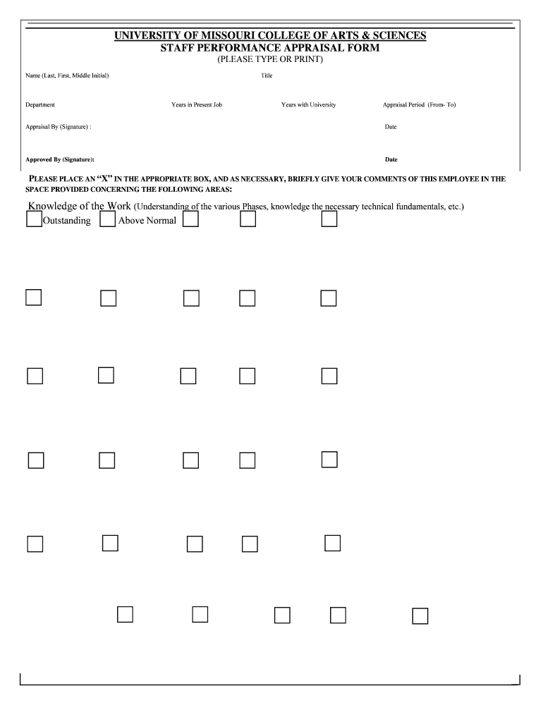 Fillable Online umsl A&S Staff Evaluation Form Fax Email Print pdfFiller