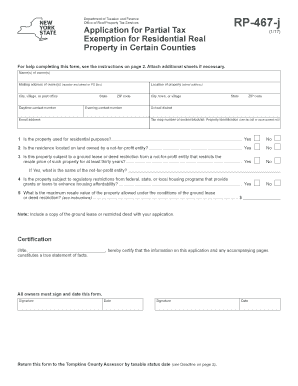 Fillable Online tax ny Form RP 467 j Fax Email Print pdfFiller Fillable Online tax ny Form RP 467 j Fax Email Print pdfFiller