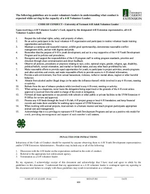 University of Vermont 4-H Volunteer Application Form