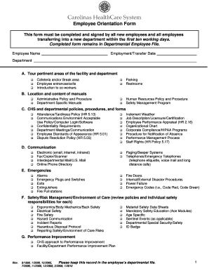 Department Orientation Form