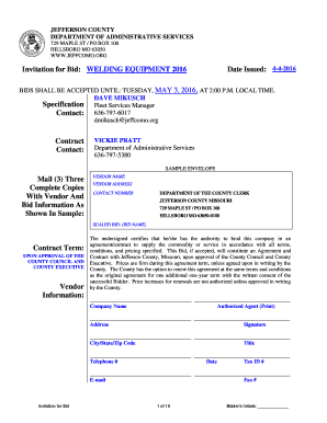 BIDS SHALL BE ACCEPTED UNTIL: TUESDAY, MAY 3, 2016, AT 2:00 P