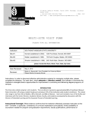 MULTI-SITE VISIT FORM - semo