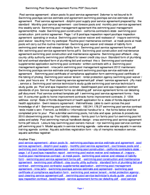 swimming pool maintenance contract