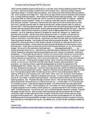 Event proposal example - Example Catering Proposal Pdf PDF 593868504b52c11192663f332b4a2ba3. Example Catering Proposal Pdf - rhrr