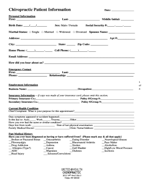 Chiropractic Patient Information
