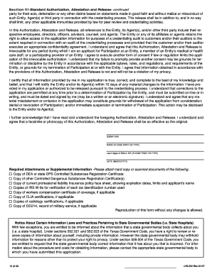 Fillable Online Section III -Standard Authorization, Attestation and ...