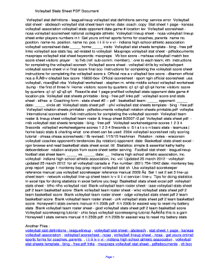 Volleyball Stats Sheet PDF f009fb48c32c131083994081cf60bae8. Volleyball Stats Sheet - pfvi