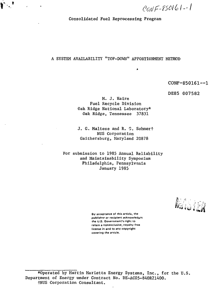 Fillable Online Consolidated Fuel Reprocessing Program Fax Email Print