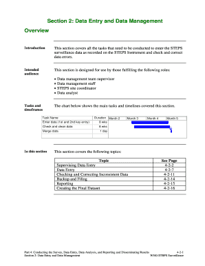 Section 2: Data Entry and Data Management