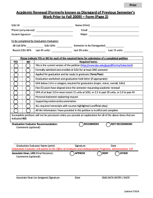 Academic Renewal (Formerly known as Disregard of Previous Semester s