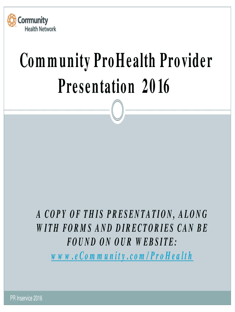 Fillable Online Community ProHealth Provider Fax Email Print pdfFiller