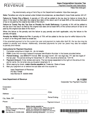 IA 1120V Corporate payment voucher, 42-019