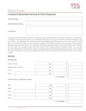 Livestock Business Income &amp; Extra Expense