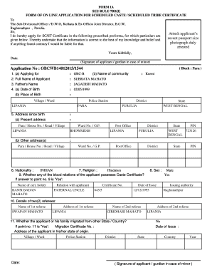 FORM OF ON LINE APPLICATION FOR SCHEDULED CASTE ... - amcollege ac