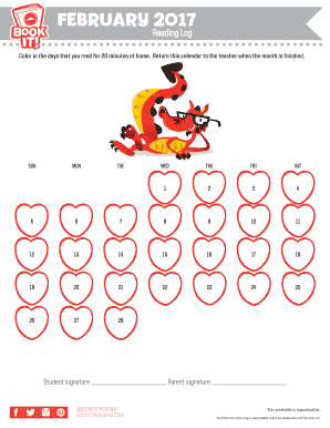 Reading Log - Pizza Hut BOOK IT! Program