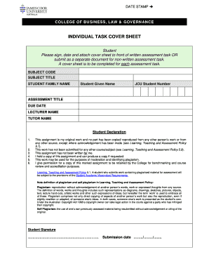 INDIVIDUAL TASK COVER SHEET - jcu.edu.au