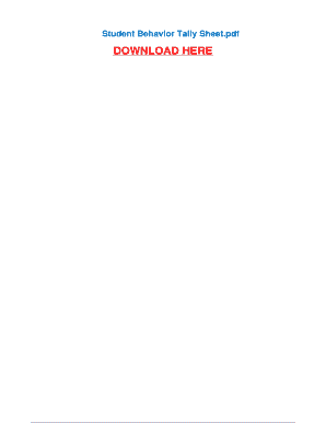 Student Behavior Tally Sheet - Pdfsdocuments.com