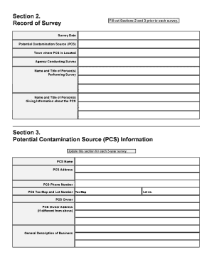 Survey Form and Instructions for Best Management Practice ...