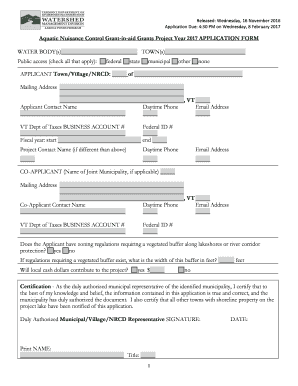 Application Due: 4:30 PM on Wednesday, 8 February 2017