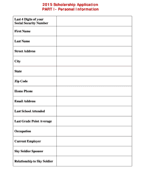 2015 Scholarship Application - Sky Soldier