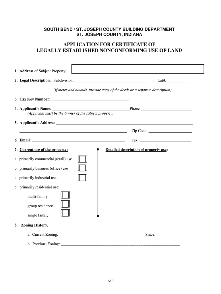 Fillable Online southbendin CITY OF SOUTH BEND/ST.JOSEPH COUNTY