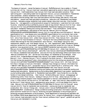 Fillable Online eewa Manual J Form For Hvac. Manual J Form For Hvac - eewa Fax Email Print ...
