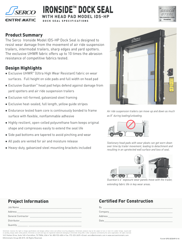 Fillable Online Product Summary Serco Loading Dock Solutions Fax