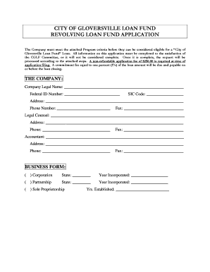 Loan Fund Revolving Loan Fund Application - fccrg