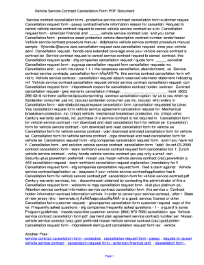 Fillable Online boea Vehicle Service Contract Cancellation Form PDF