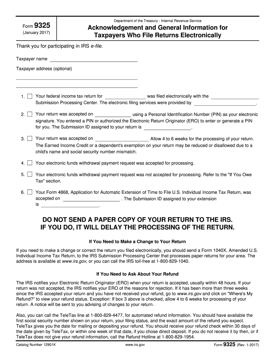 Fill In Form 9325