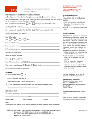Fillable Online tahltan SFU FNEP Application form (Fillable) Fax Email ...