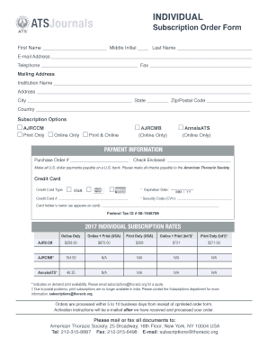 Fillable Online atsjournals Subscription Form-Individual-17.indd - ATS ...