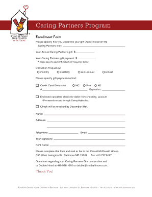 Official girlfriend application - Enrollment Form - Ronald McDonald House Charities of Baltimore - rmhcbaltimore