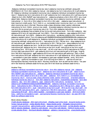 Fillable Online lihd Alabama Tax Form Instructions 40 Nr PDF ...