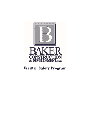 Safety program sample - Written Safety Program - Baker Construct