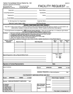 Facility Request Form - Harlem School District 122