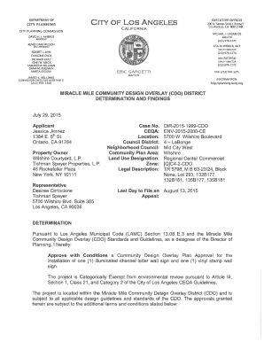 Fillable Online CITY PLANNING CITY OF LOS ANGELES 200 N. SPRING STREET ...