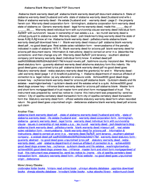 Alabama Blank Warranty Deed PDF 275f10eafc09aaf72d08cf5db874f327. Alabama Blank Warranty Deed - pbbd