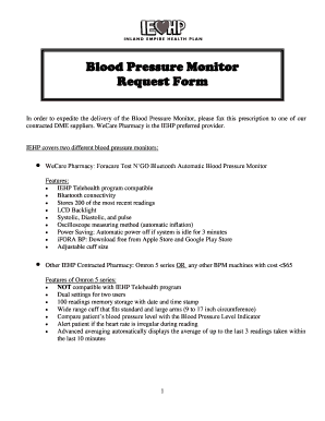 Blood pressure form - Blood Pressure Monitor Request Form - ww3.iehp.org